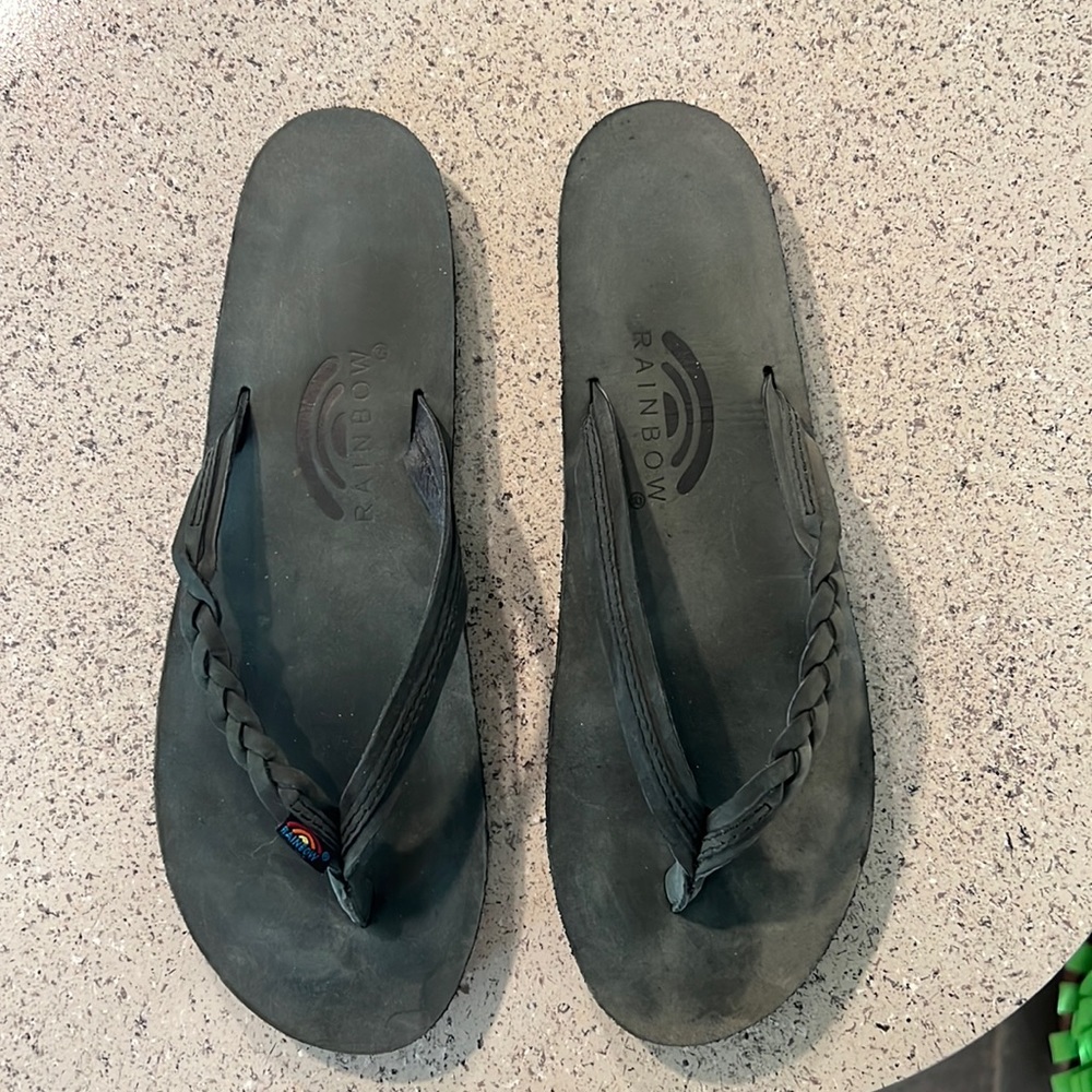 Rainbow Flip Flops size Large 7.5-8.5